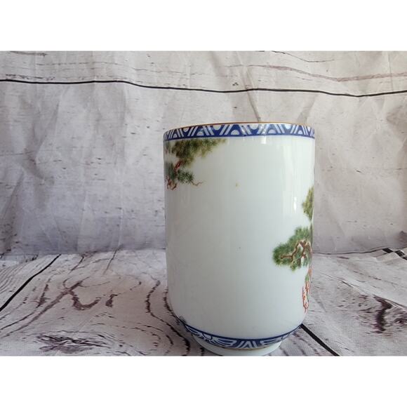 Kinuko Yamabe Limited Hand Painted Porcelain Tea Sake Cup Birds Japan 1985 - Picture 2 of 6